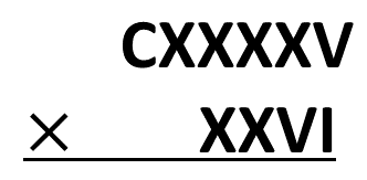 multiplicação de números romanos -4 Produto 3